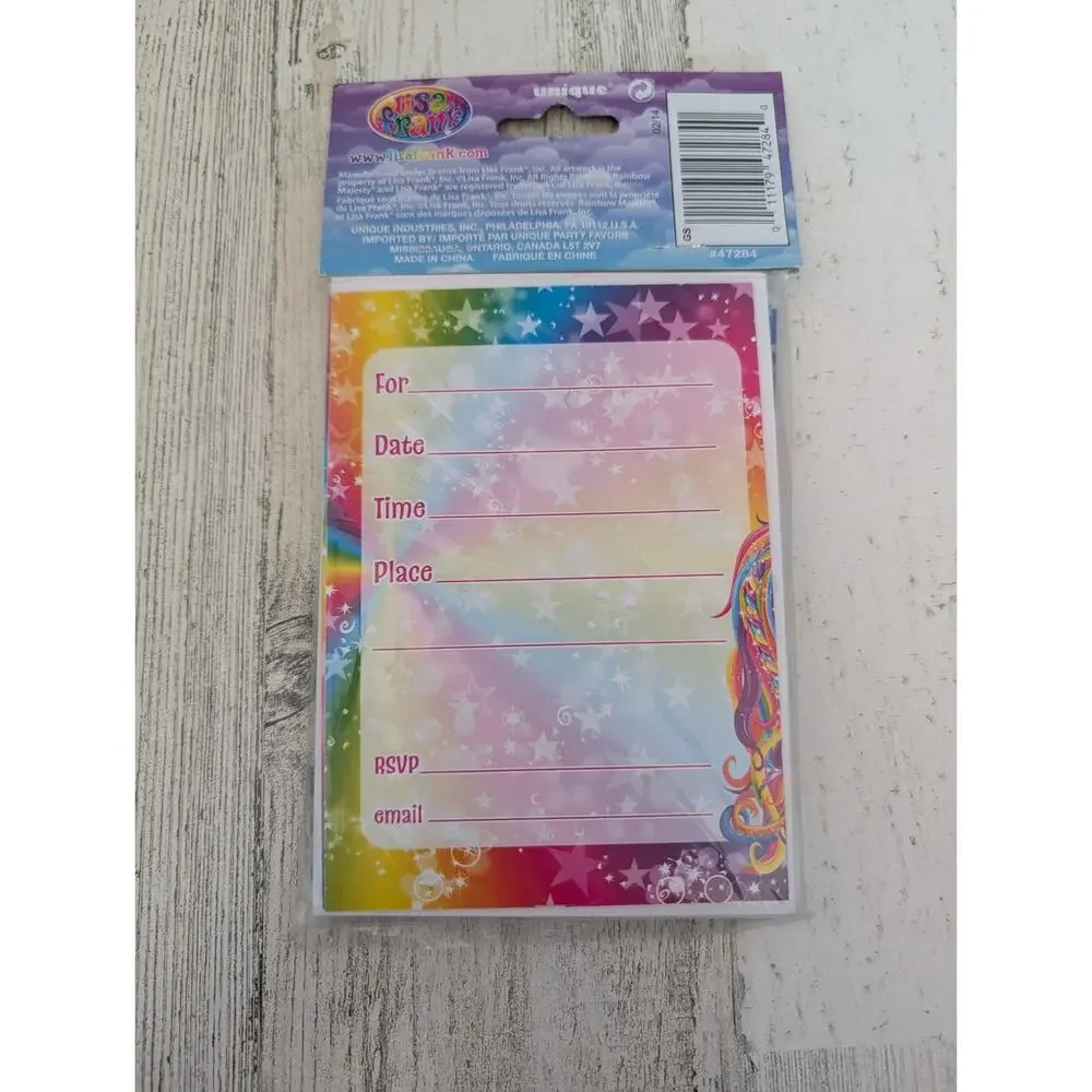 Lisa Frank Rainbow Majesty Party Bundle Napkins Plates Invitations Y2K 90s NEW